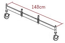 ZÁKLADOVÝ NOSNÍK 1,40 m S POSUVNÝMI PRVKY A VÝŠKOVĚ NASTAVITELNÝMI PATKY 0,50m 